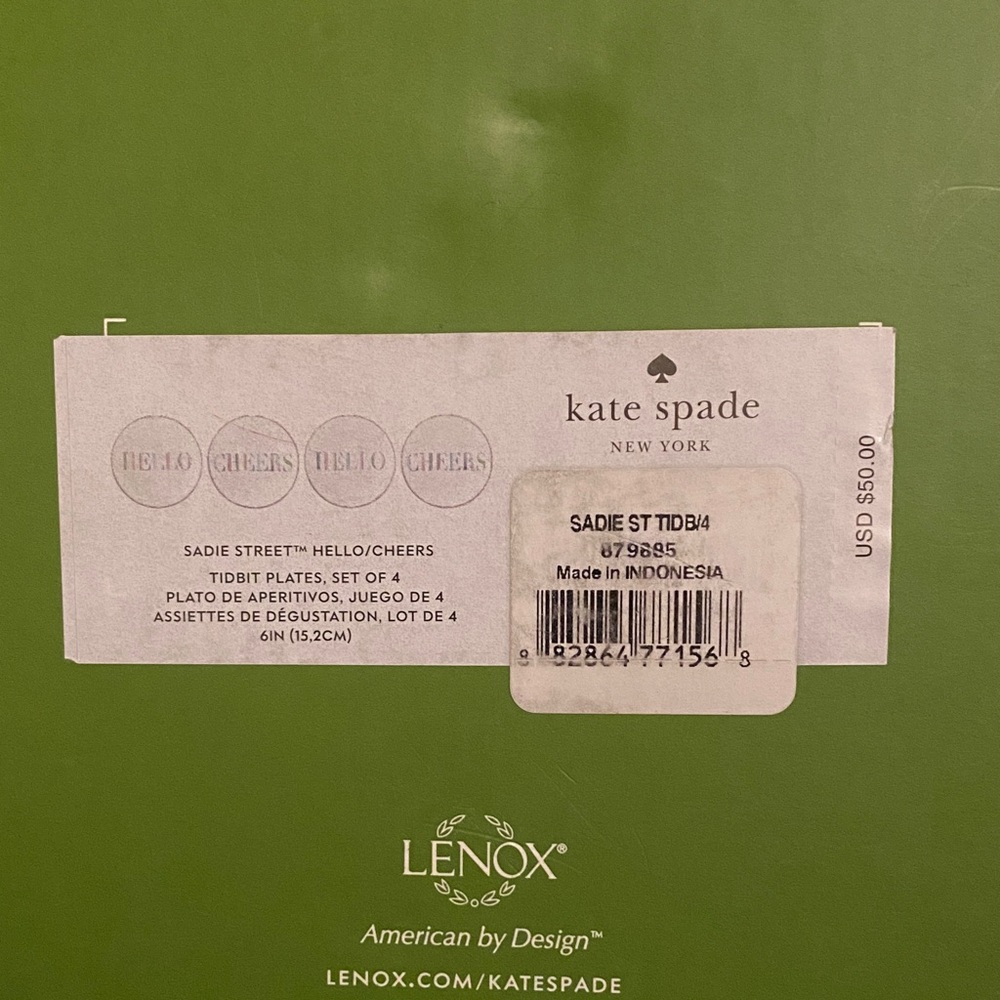 Kate Spade Green Tidbit Plates Set